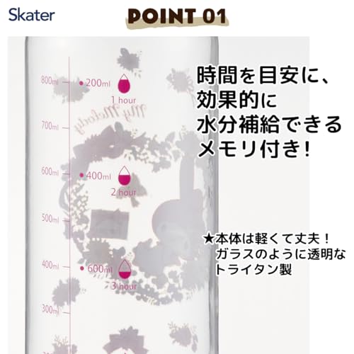 Skater Drink Marker Bottle 1L Easy to see the amount you drank at a glance Water bottle with handle Plastic My Melody Paint Sanrio PDMK10-A