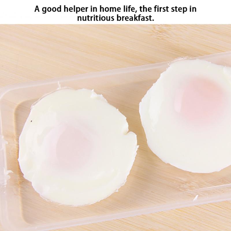 1Pcs Microwave Eggs Poacher Double Cup Egg Boiler Food Grade Kitchen Tableware Steam Egg Bowl Egg Cooker Cooking Tools
