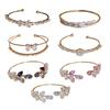 Adjustable Zircon Leaf Bracelet With Sparkling Zircon Stones Handmade Wristband Elegant Jewelry For Women Daily Wear