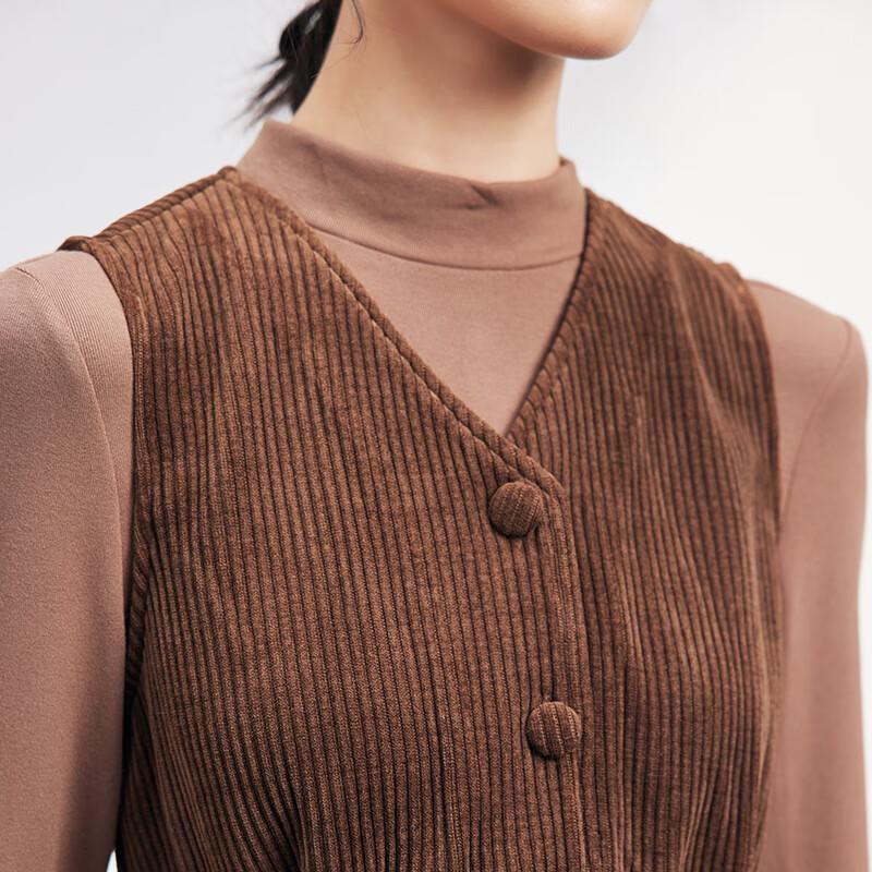 JOY SPEAKER Women's Corduroy Knit Two-Piece Dress Set