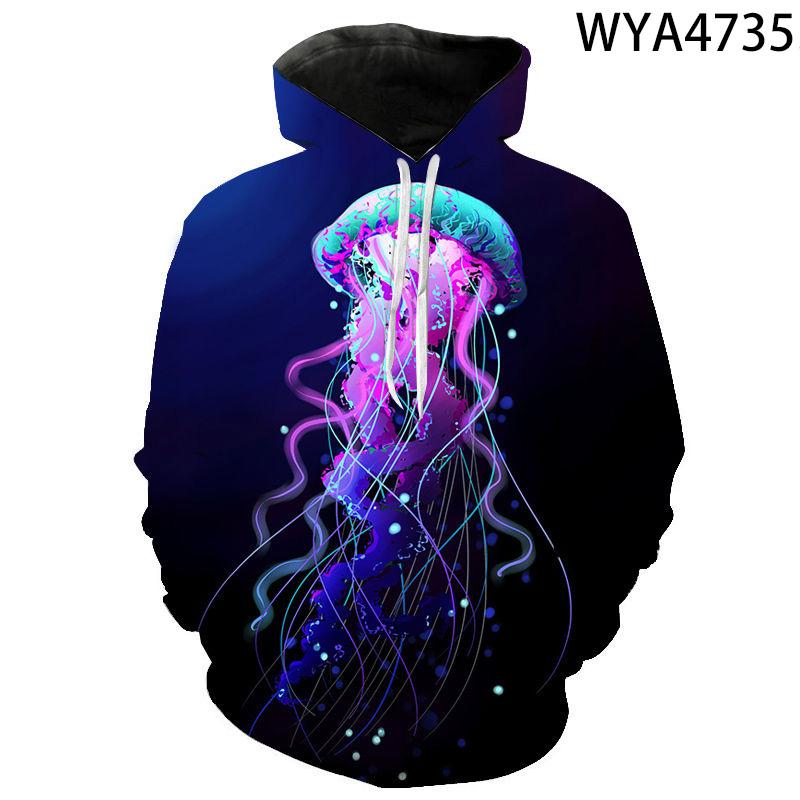 Men Women Children Jellyfish Sweatshirts Hoodies 3D Printed Streetwear Cool Boy Girl Kids Pullover Long Sleeve Fashion Jacket