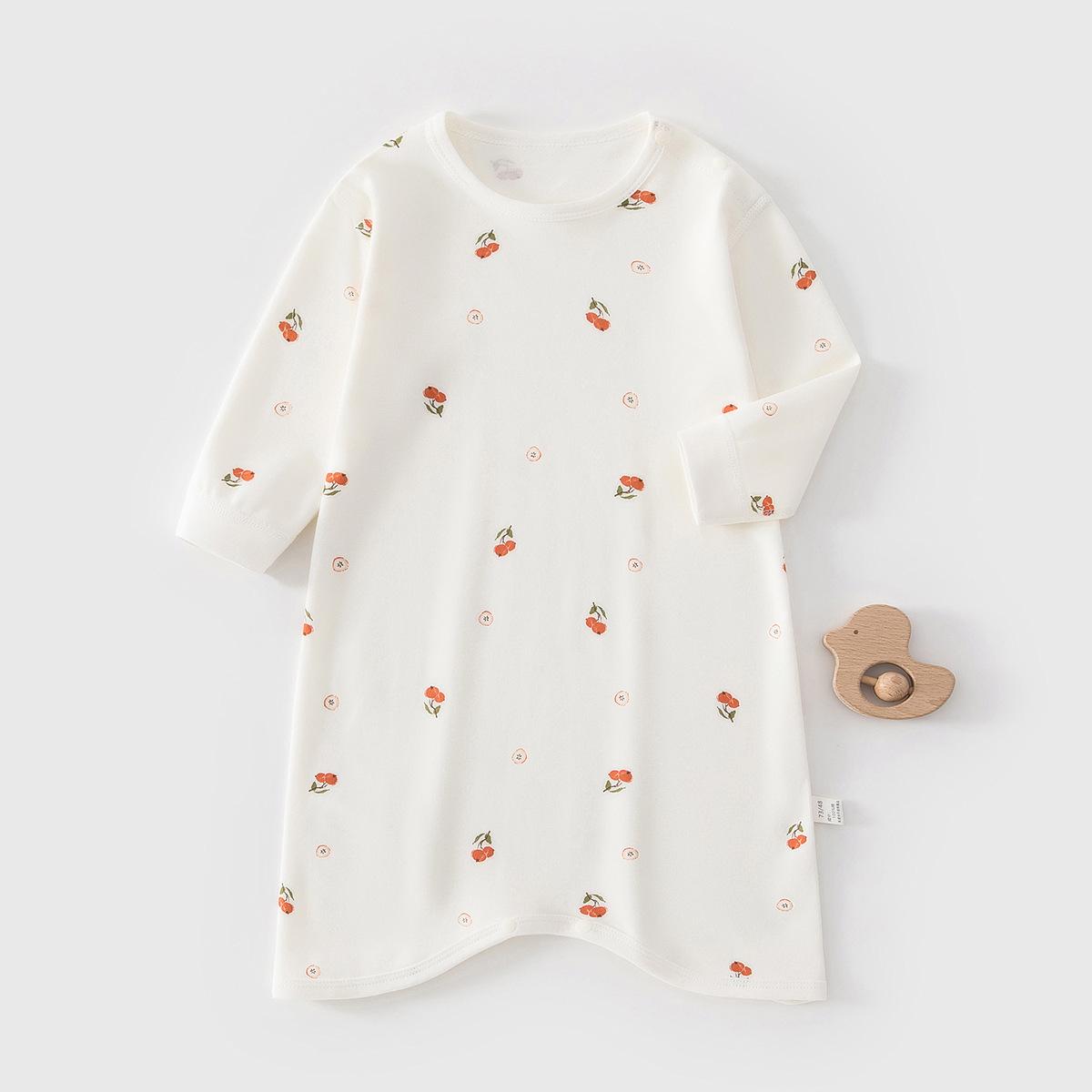 Unisex Pure Cotton Baby Sleep Sack Pajamas with Long Sleeves Size 120