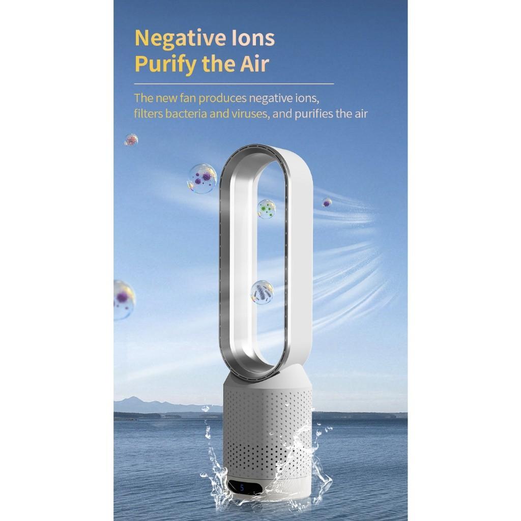 20 Inches Bladeless Air Circulation Fan 3 Modes Freely Adjustable Desktop Fan Household Negative Lons Purification Fan