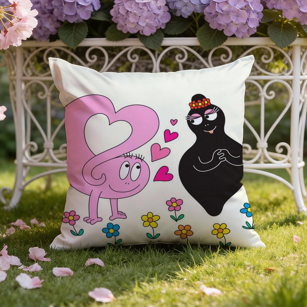 Cartoon Cute B-Barbapapas Cushion Cover Home & Car Dual-Scene Pillow Cover: Reversible for Premium Comfort