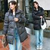 Down Cotton-padded Coat Medium and Long 2025 New Style Thick Bright Cotton Coat Loose Large Size Winter Cotton-padded Coat