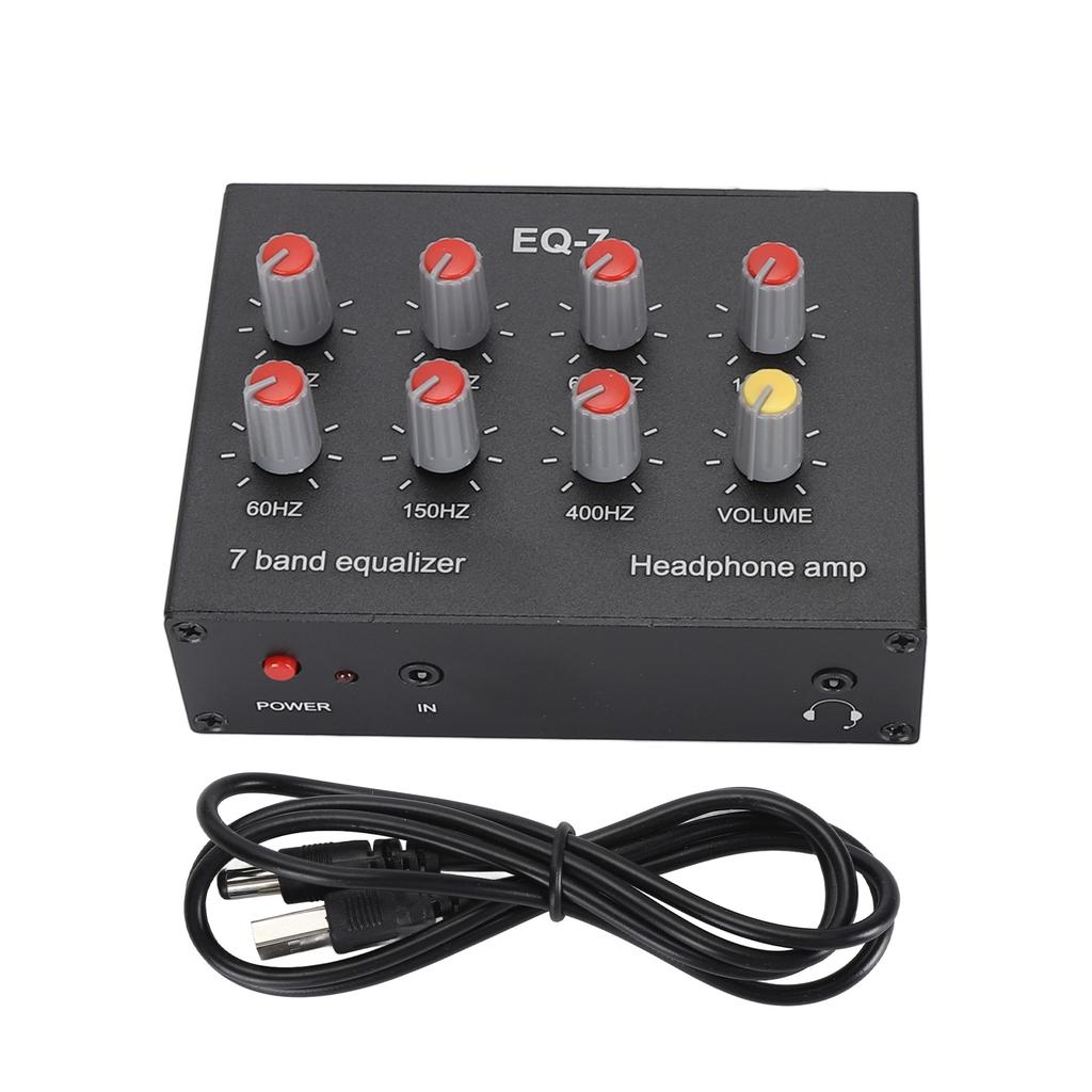 7 Band Sound Equalizer Professional High Bass Adjustment 5.5x2.1 Interface 12db Digital Car Sound Equalizer DC5V‑12V