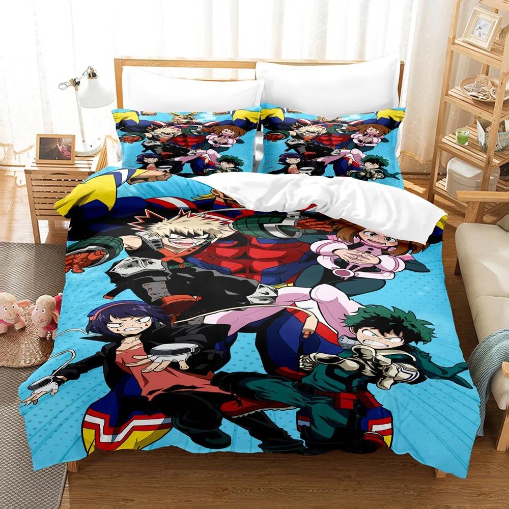 My  Hero Academia Bedding Set Japan Anime Comfortable Quilt Cover Single Double Queen Twin Full Size Duvet Cover Teens Bed Linen