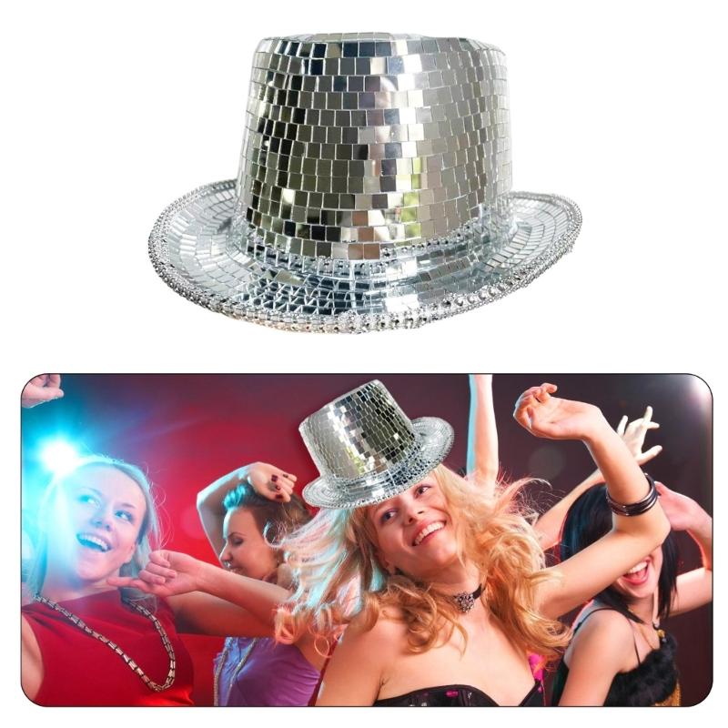 Pălărie Panama de vacanță, pălărie de top reflectorizantă, oglindită, strălucitoare, pentru carnavaluri, festivaluri de muzică, petrecere disco cool