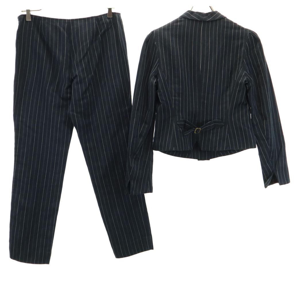 RALPH LAUREN Made in Japan Linen Blend tailored jacket Setup 9/11 Navy Women Used