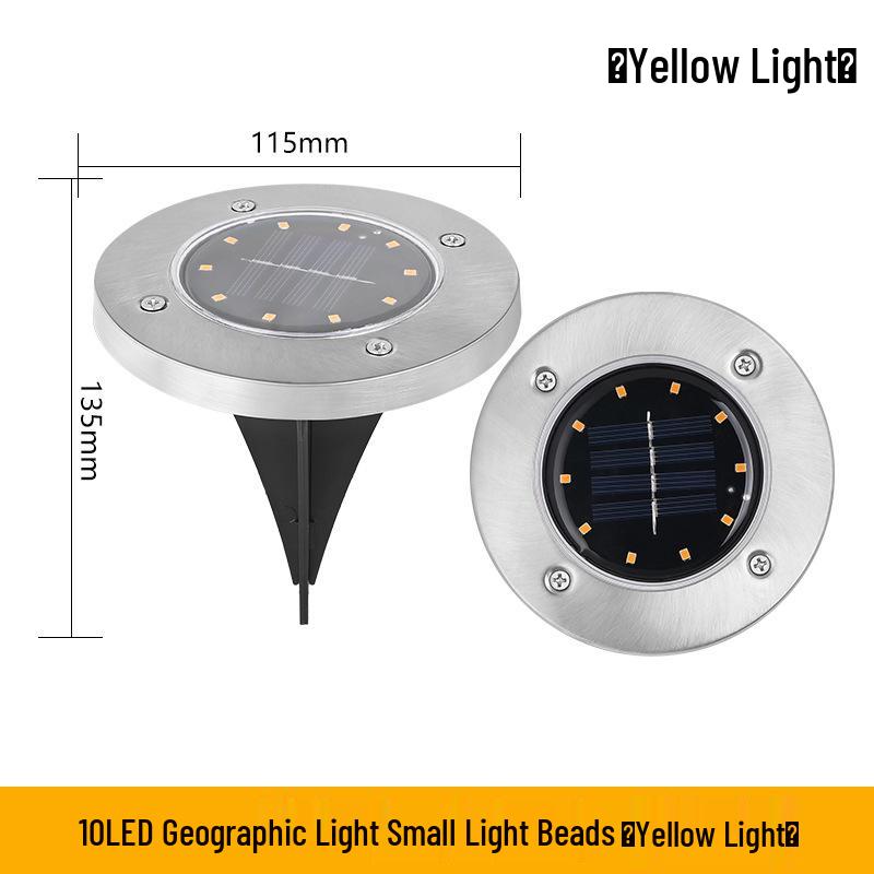 Solar LED Stainless Steel Underground Light for Outdoor Garden, Lawn, Courtyard, Rainproof.