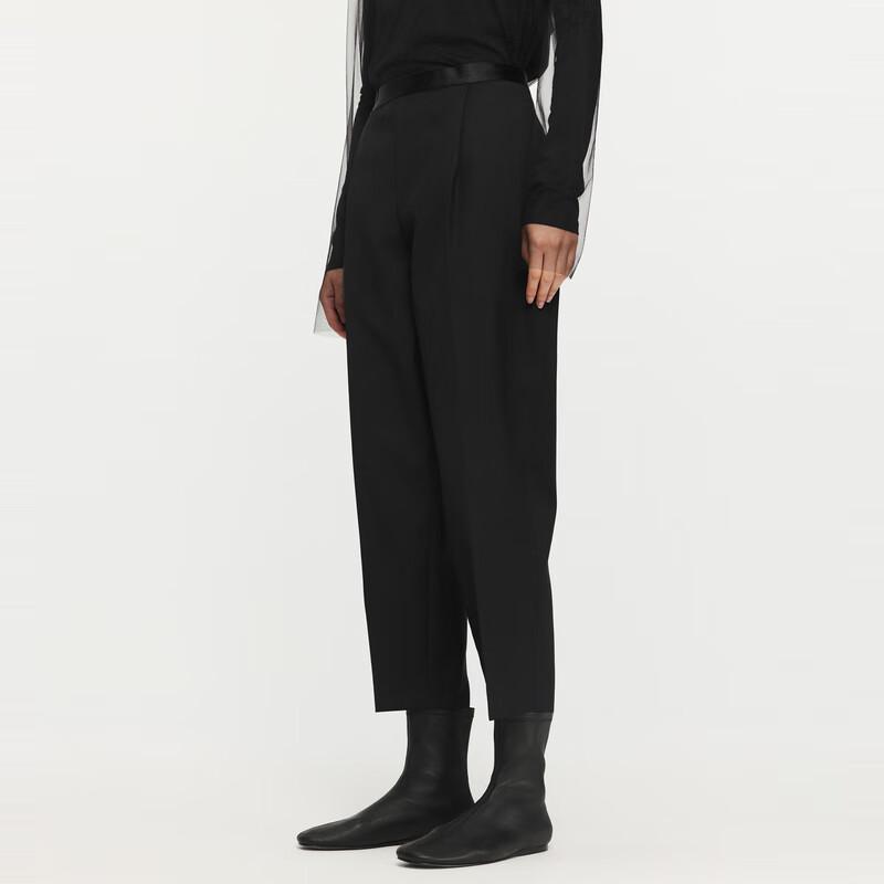 JNBY Women's 2024 Autumn Tapered Wool Commuter Pants