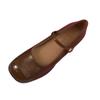Middle Heel Shallow Mouth Single Shoes Women's 2025 New Spring and Autumn Square Head Thick Heel Small Leather Shoes Spring Soft Leather Mary Ja