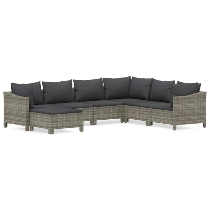 VidaXL Salon de Jardin avec Coussins 7 pcs, Ensemble de Meubles de Terrasse, Mobilier d'Extérieur, Canapé de Patio, Moderne, 3187296