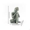 Seated Buddha Figurine Green Sandstone Style Tabletop Sculpture Matte Finish Home Decoration