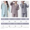 [Tiernyueth] Pajamas Ladies V-neck Lapel Room Wear Front Opening with Button Top and Bottom Set To Stripe Sanding Long Sleeve Fashion Simple Thin