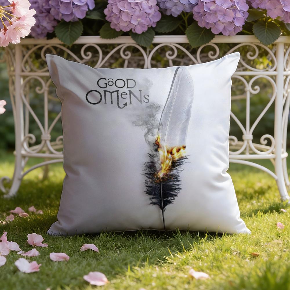 Tv G-Good O-Omens Cushion Cover Home & Car Dual-Scene Pillow Cover: Reversible for Premium Comfort