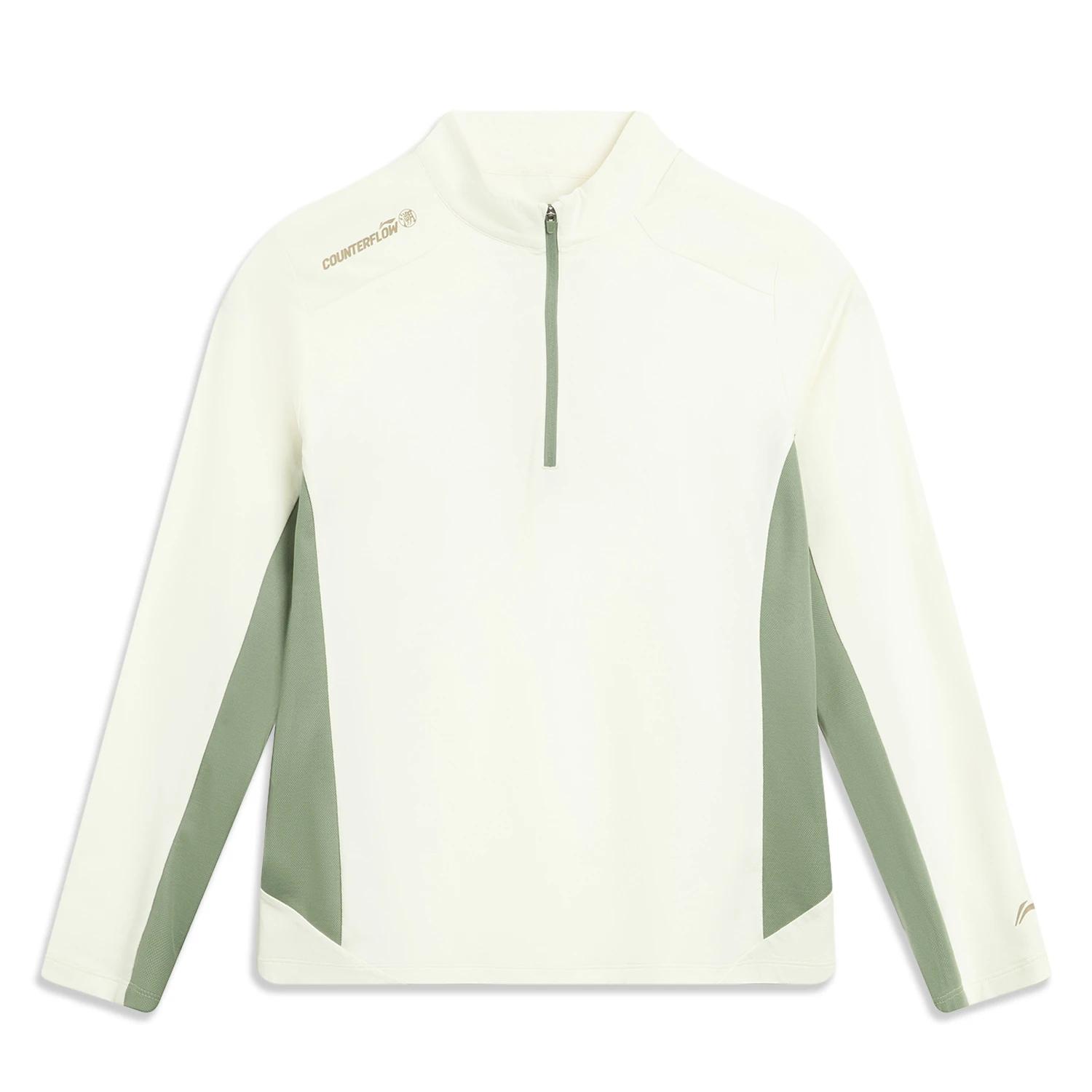 

Li Ning CF Комфорт Надпись Сплайсинг Цветной блок Воротник-стойка Повседневная Простая Футболка с длинным рукавом Женские топы ATLV208-2 XXL