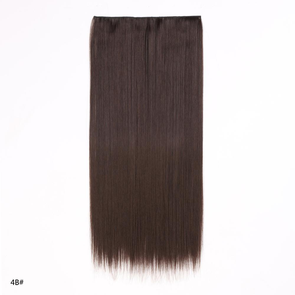 Synthetic Hair Extension Clip Ins One Piece With 5clips Long Straight Hair Brown Blonde Color For Women Daily Use