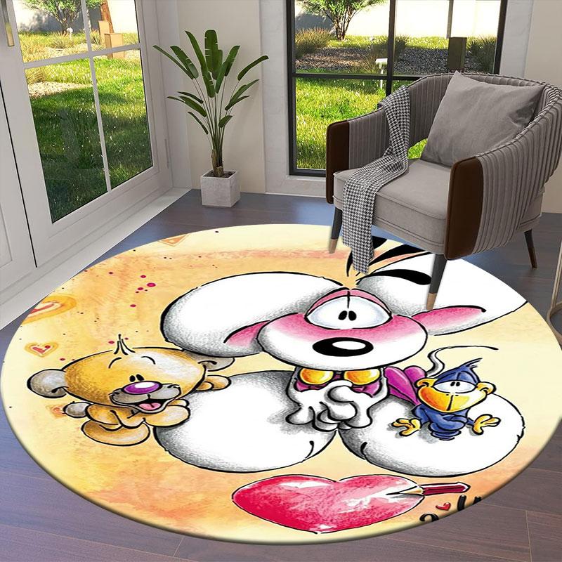 Diddl Custom Name Round Area Rug,Carpet Rug for Living Room Bedroom Sofa Playroom Decor,Non-slip Floor Mat