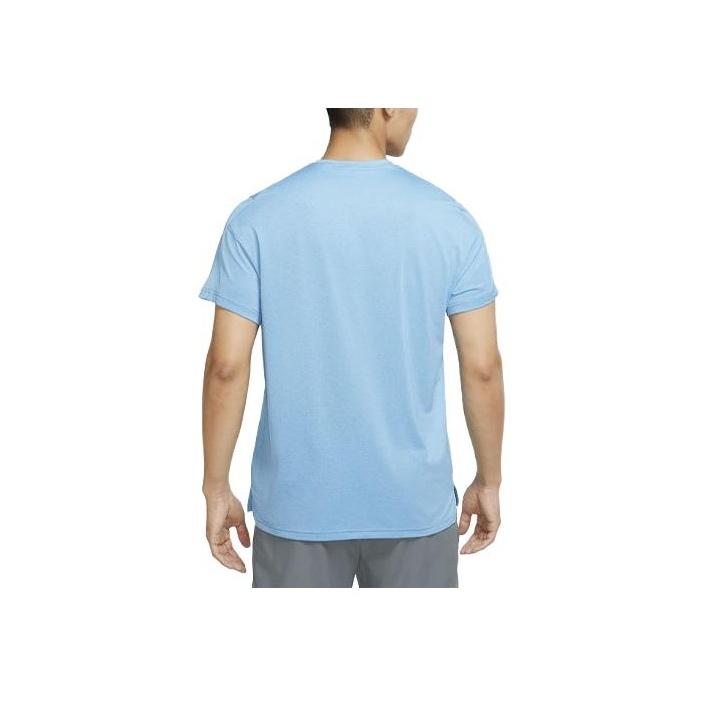 Nike Solid Color Logo Round Neck Sports Dopamine Short Sleeve T-Shirt Men T-Shirts Sky-Blue CZ1182-435