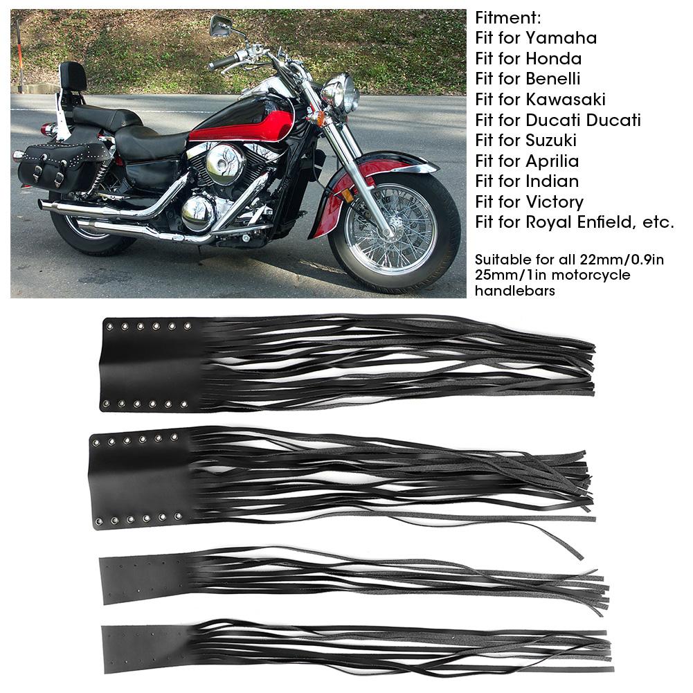 Universal Hand Grips Tassel Fringe Wrap Cover Motorcycle Brake Clutch Lever Streamer 7/8in 1in Fit for YamahaBlack