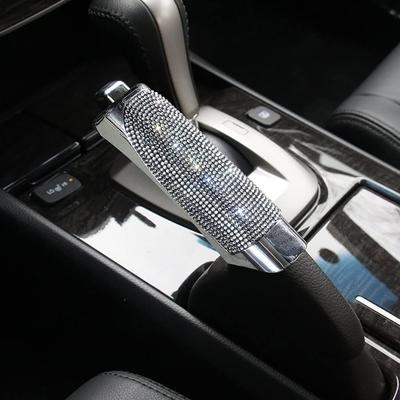 Brake Cover Cover, Glitter Type, Artificial Diamond, In-Hand Brake Cover, Car, Universal, Car Decoration, Car Interior Parts, Car Supplies (White)