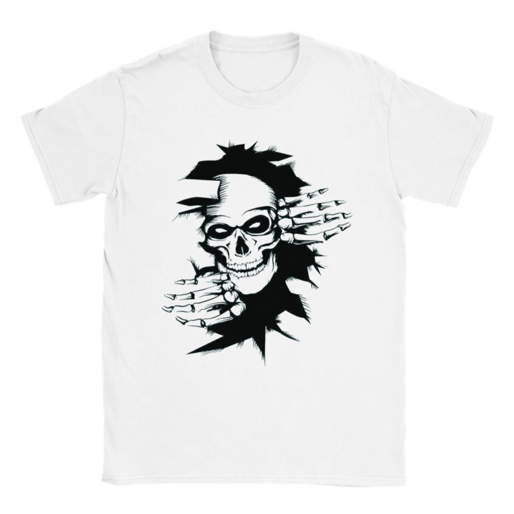 Skull breaking through the Wall - Classic Unisex Crewneck T-shirt Unisex T-Shirt XXL