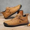 Fashion New 2025 Design Men's Leather Sneakers Man Breathable Leather Shoes Handmade Leather Casual Men Shoes Men Ankle Boots Outdoor
