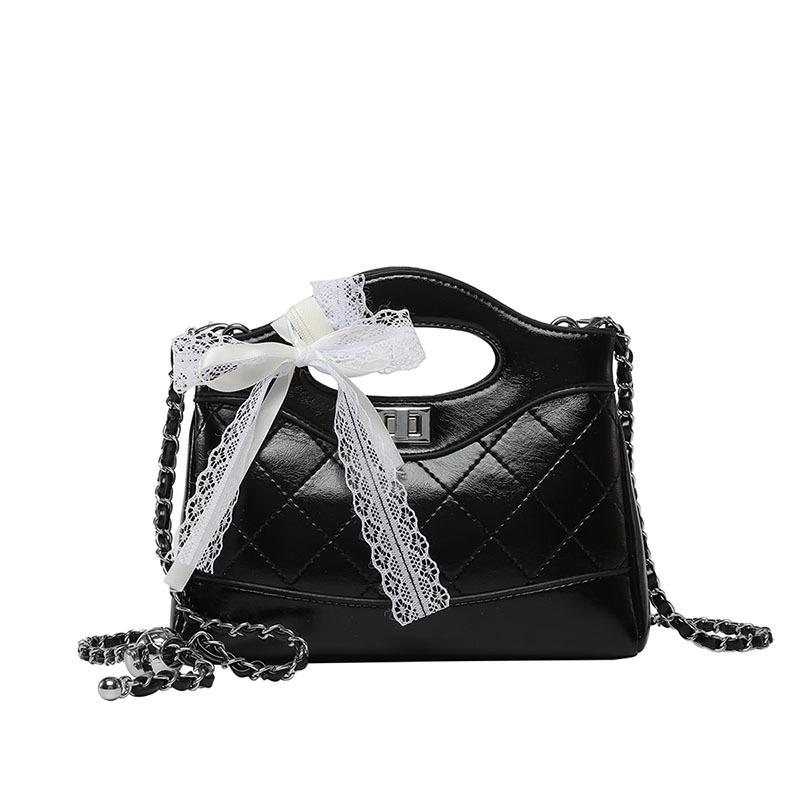 French light luxury fashion small fragrant wind rhombus chain portable bucket bag temperament high sense versatile messenger bag women