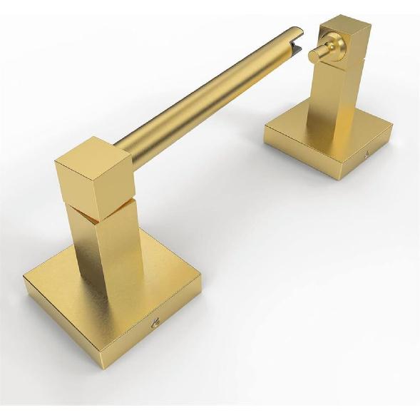Toilet Paper Holder,Stainless Steel Double Post Pivoting Toilet Paper Holder,Adjustable Change The Rolls Tissue Holder for Bathroom,Brushed Gold