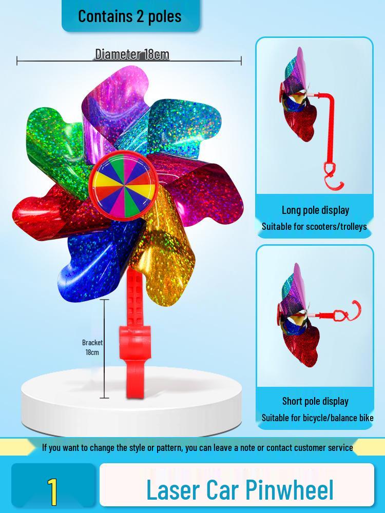 Seven-Color Rotating Pinwheel Decor for Children s Scooter, Bike, Stroller, and Outdoor Play