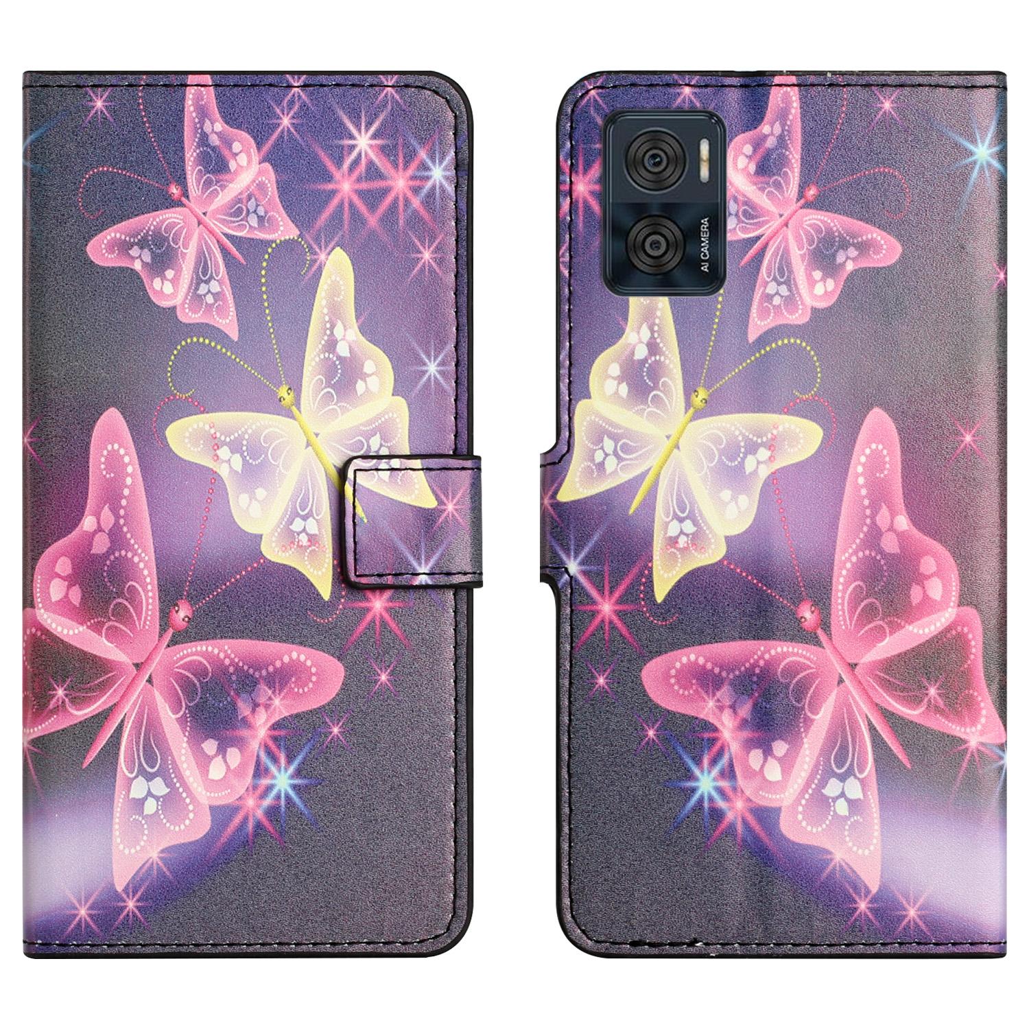 

For Motorola Moto E14 4G/G04 4G/G04s 4G/G24 4G Case Pattern Leather Phone Cover Card/Cash Slots G