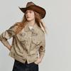 Damen Retro Kurze Jeansjacke aus reiner Baumwolle