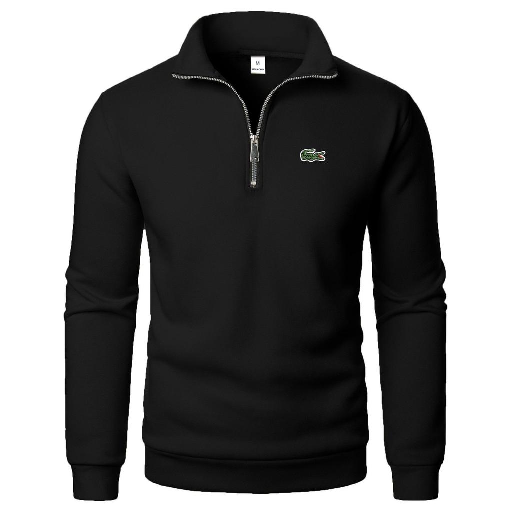 Jaqueta com Capuz Bordada Masculina Meio Zíper Primavera/Outono 2026 - Estilo de Moda Unissex