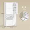 Shoe Rack with Mirror, 4 Flap Drawers, White