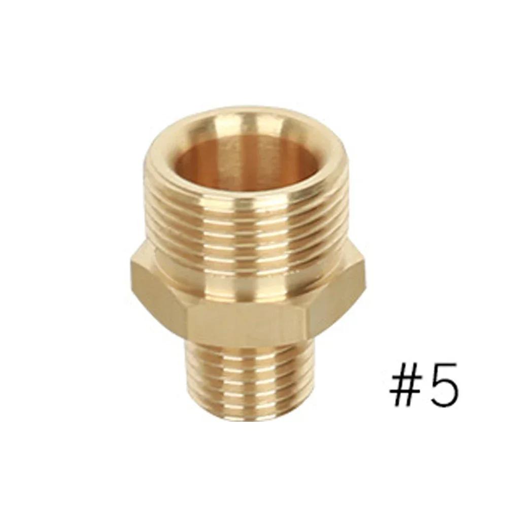Brass 3/8" 1/4" M14 M18 M22 Thread Connector Male Female Adapter for High Pressure Washer Torch Transitional Joints Pipe Fitting