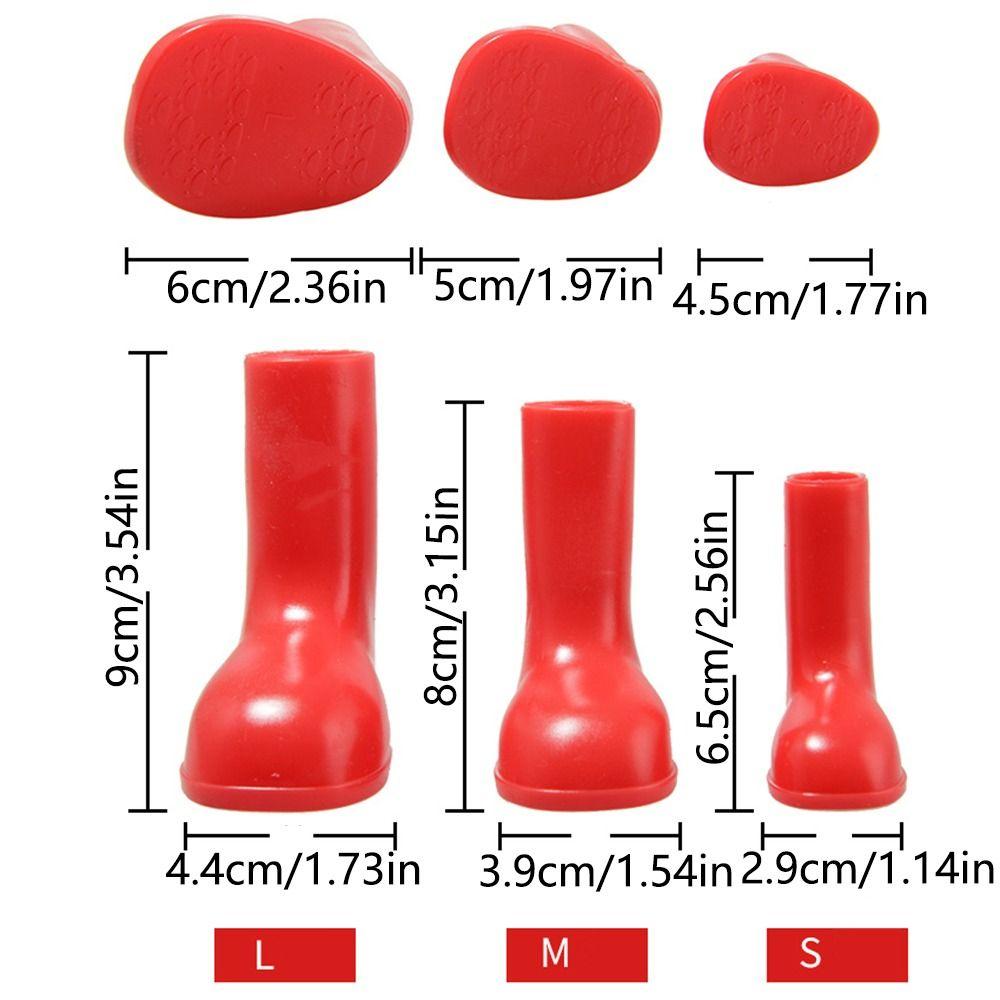 4Pcs Stretchy Pet Dog Shoes Non Slip Foot Cover Easy To Wear Dog Rain Boots Running