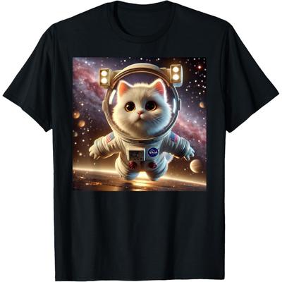 Cat Astronaut, Space Cat, Funny Planets Gift Men Women Kids T-Shirt(1)