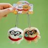 2Pcs Bag Hanging Plush Doll Keychain Cute Magnetic Dog Keychain Collar Glasses Dog Pendant  Friend