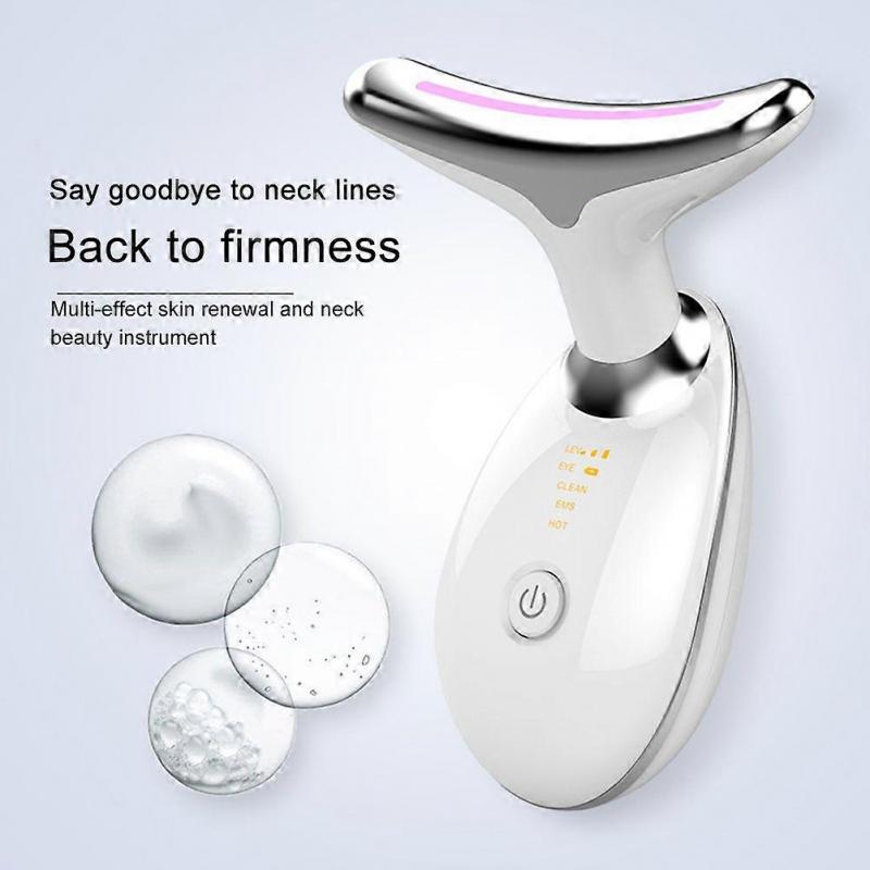 Anti-rynk-ansikts- och nackmassagerare med LED-ljus och EMS-vibration