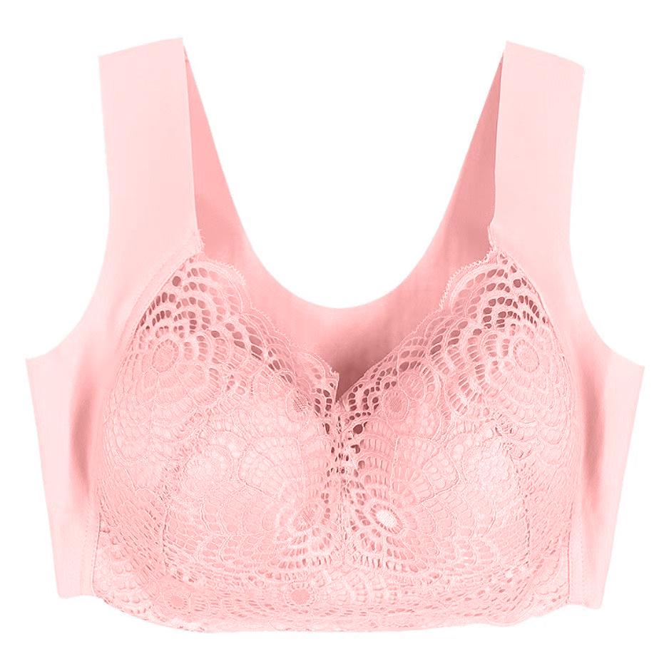 Plus Size Women's Wire-Free Lace Sports Bra