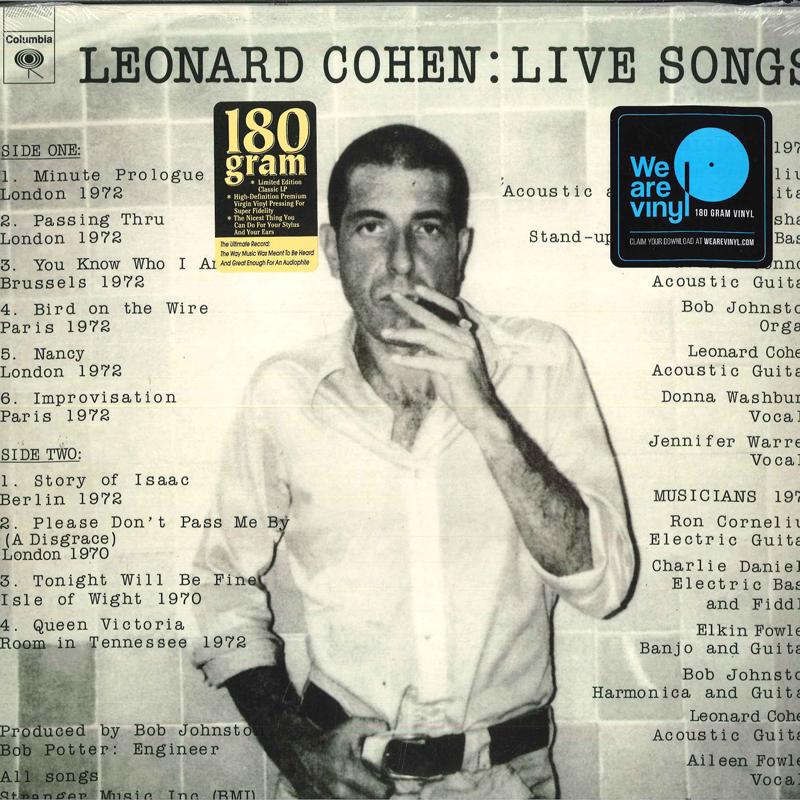 

LP Record LEONARD COHEN - Live Songs 88985435341 Columbia, Sony 2017 Europe Rock