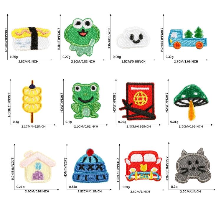 23 Pcs Tanghulu Applique Patches Lovely Frogs Iron On Patches House Embroidered Patches Repair Patches Sew On Patches