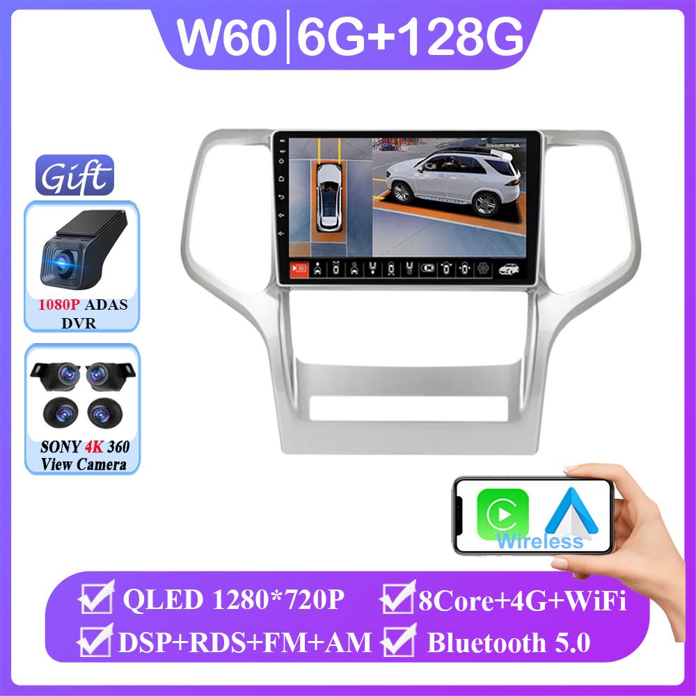 Carplay Android 14 For Jeep Grand Cherokee WK2 2010 - 2013 Auto Radio Multimedia Player Stereo Video Touchscreen Navigation GPS