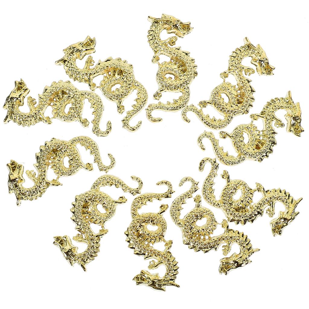 10Pcs Nail Charms Dragon Look Small Metal Gems Nail Decorations for Home DIY Manicure Xmas Wedding Party Supplies