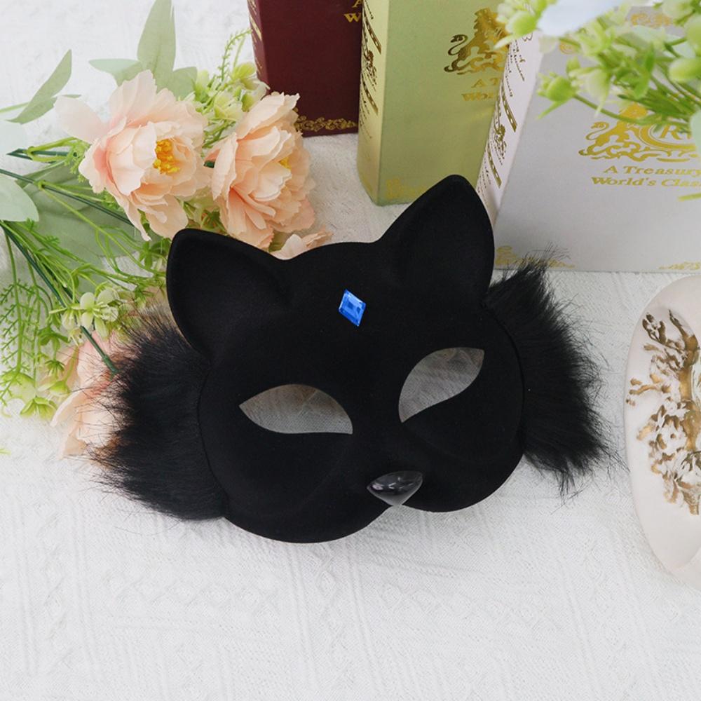 Plush Fox Cat Mask Realistic Furry Fox Mask Cosplay Party Mask Fluffy For Costume Parties Halloween Carnivals