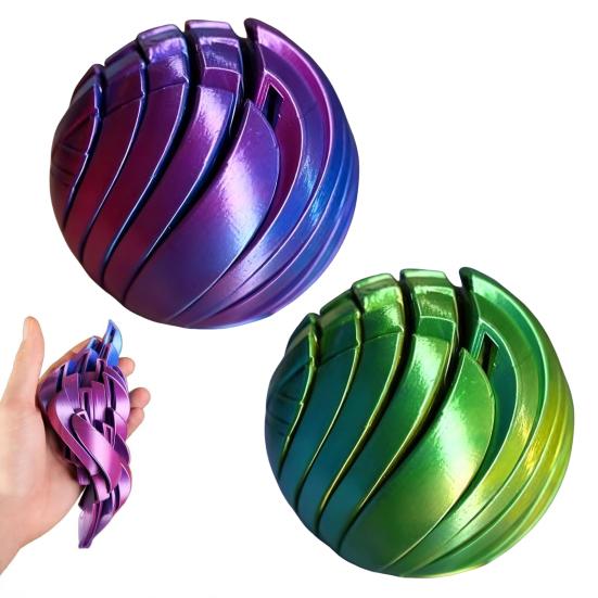 3D Printed Fidget Ball Toy for Stress Relief Twistsphere Fidget Toy Hypnotic Ball Spinner Sensory Toy for Adults Kids