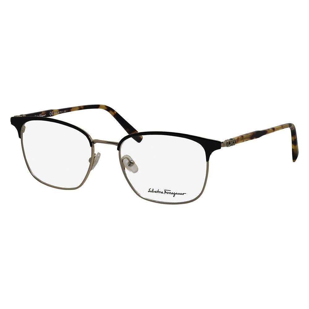 

Salvatore Ferragamo SF 2170 017 52 мм Мужские прямоугольные очки 52 мм черные блестящие золотые