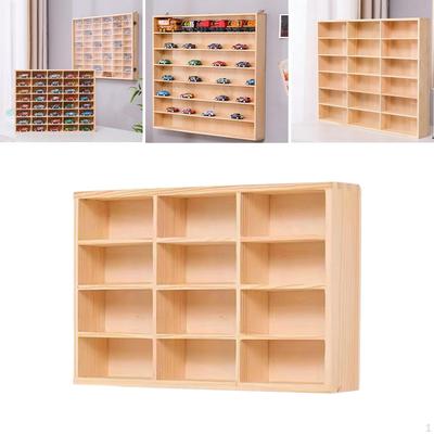 Wooden Toy Car Display Shelf Cabinet Home Party Gift Storage Rack Organizer Case for Farmhouse
