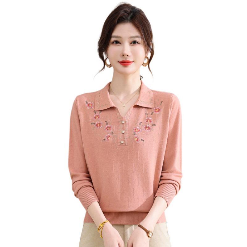 New fashion mother early spring top medium old girl spring shirt year old 0t-shirt knitted sweater